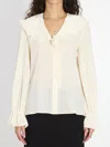 Chloé Fluid Silk Blouse In White