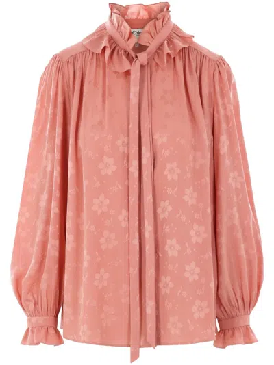 Chloé Fluid Silk Jacquard Blouse