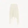 Chloé Shorts Fluidi Con Volant E Spacchi In Georgette Di Seta Semitrasparente In White