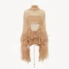 Chloé Top Fluide Volanté En Mousseline De Soie Femme Rose Taille 38 100% Soie In Pink