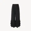 Chloé Ruffled Silk Crepe De Chine Wide-leg Pants