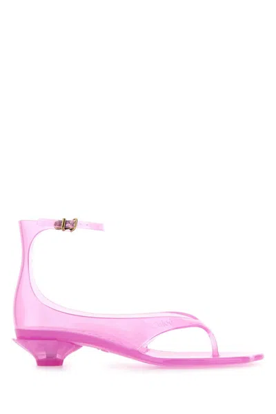 Chloé Chloe Women Fluo Pink Tpu Chloe Jelly Thong Sandals In Pink Fizz