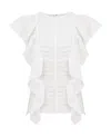 Chloé Flutter-sleeves Ruffled Blouse In White