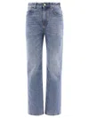 Chloé Foggy High-rise Jeans With Monogram-charm In Blue