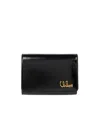 Chloé Iconic Logo Tri-fold Leather Wallet In Black