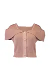 Chloé Foldover-collar Button-up Top In Pink