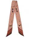 Chloé Chain Print Padlock Detail Rectangular Tie In Pink