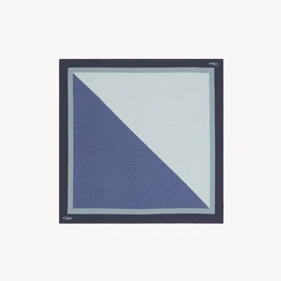 Chloé Foulard Carré  Mini Tie En Soie Femme Bleu Taille Onesize 100% Soie In Blue