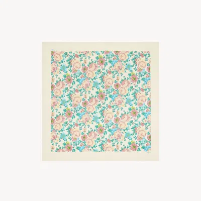 CHLOÉ THE CHLOÉ PEONIES SQUARE SCARF IN SILK TWILL BEIGE SIZE ONESIZE 100% SILK