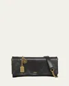 Chloé Foulard Flap Crossbody Bag In Buffalo Leather In Black