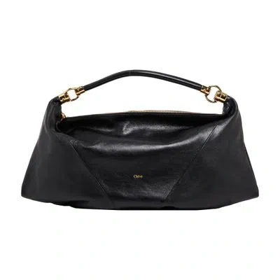 Chloé Foulard Grained Leather Bag In Black