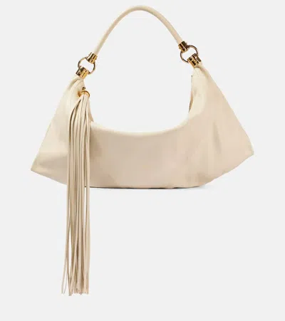Chloé Foulard Medium Leather Shoulder Bag In Sweet Beige