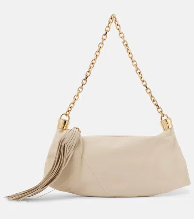 Chloé Foulard Small Leather Shoulder Bag In White