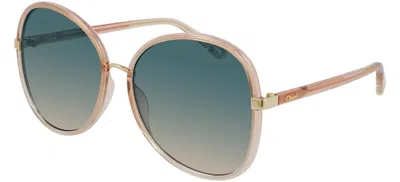 Pre-owned Chloé Franky Ch0030s Orange/blue Shaded (004) Sunglasses