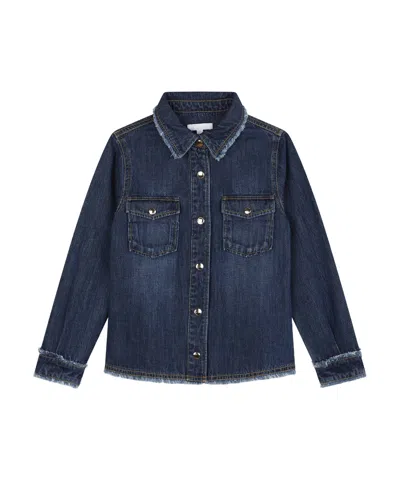 Chloé Frayed-detail Denim Shirt In Blue