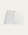 Chloé Frayed-hem Cotton Denim Shorts In White