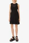 Chloé Frayed Flared Dress In Black