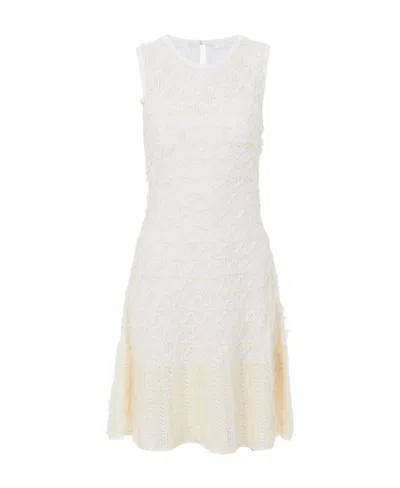 CHLOÉ CHLOÉ LACE DETAILED FLARED MINI DRESS