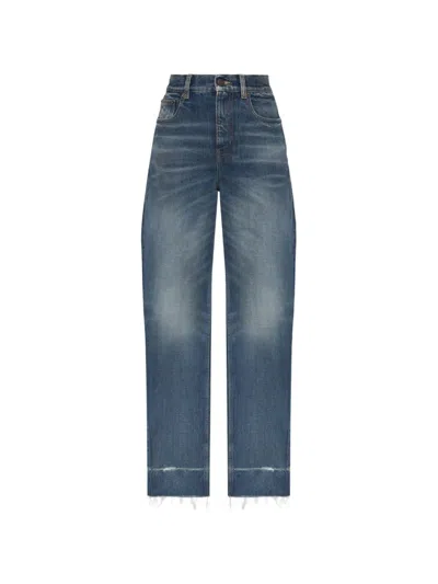 Chloé Frayed-hem Jeans In Blue