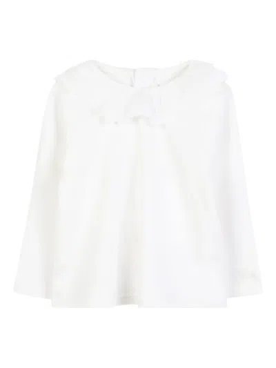 Chloé Babies' Frilled-collar Long-sleeve Dress In White