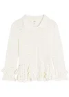 Chloé Chloe Frilled Crochet Blouse In White