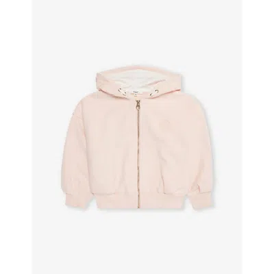 Chloé Kids' Frilled-embellishment Two-slip-pockets Cotton-jersey Hoody Sweat 6-14 Years Petal Pink