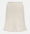 Chloé Fringed Bouclé Miniskirt In White