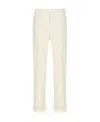 Chloé Fringed-cuff Silk Flared Trousers In White