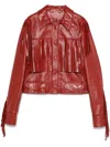 Chloé Fringed Collar Jacket With Flap Pockets In Rot