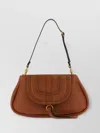 Chloé Brown Leather Marcie Clutch In Brown
