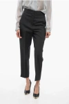 Chloé Front-pleated Pants With Hopsack Motif