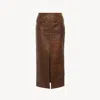 Chloé Jupe Midi Utilitaire En Cuir Femme Brun Taille 40 100% Cuir D'agneau In Brown