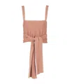 Chloé Front-tie Cropped Tank Top In Nude