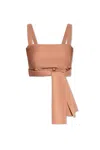 Chloé Front-tie Cropped Tank Top In Misty Coral