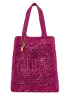 Chloé Chloe Women Fuchsia Raffia Estate Banana Shopping Bag In Fuchsiarose