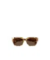 Chloé Ulip Orange Rectangular Sunglasses In Gold