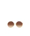 Chloé Round Frame Sunglasses Featuring Curved Temples In Brown