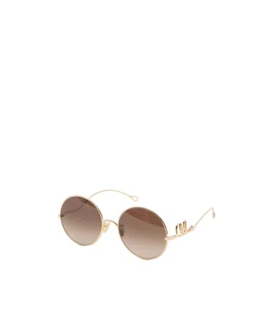 Chloé Full-frame Sunglasses In Gold