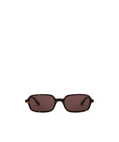 Chloé Rectangular Tortoiseshell Sunglasses With Gold Accents In Neutral