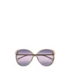 Chloé Chloe Women Pink Acetate And Metal Aly Sunglasses In Purple