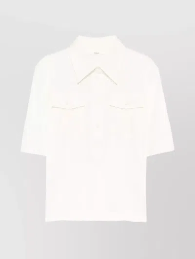 Chloé Functional Shirt With Front Flap Pockets In White