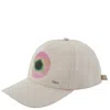 Chloé Chloe Fusion Cotton Canva Baseball Cap In White