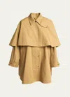Chloé Gabardine Cape Coat In Past Khaki