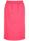 Chloé Chloe Gabardine Cotton And Linen-blend Skirt In Pink