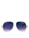 Chloé Chloe Aviator Sunglasses Ch0289 S 004 In White