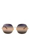 Chloé Chloe Squared Sunglasses Ch0282 S 002 In Gold