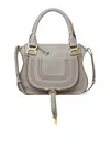 CHLOÉ GARNET LEATHER HANDBAG WITH HANDLE DETAIL