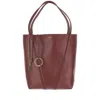Chloé Garnet Leather Spin Tote Bag In Burgundy