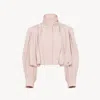 Chloé Pleated Sleeve Gathered Shoulders Jacket In Orange