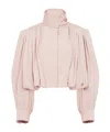 Chloé Pleated Sleeve Gathered Shoulders Jacket In Peach Blush
